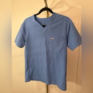 FIGS Scrub Top XS Blue V-Neck Medical Uniform Technical Collection